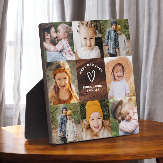 最高のパパEver Father's Dayフォトウッドグレイン フォトプラーク