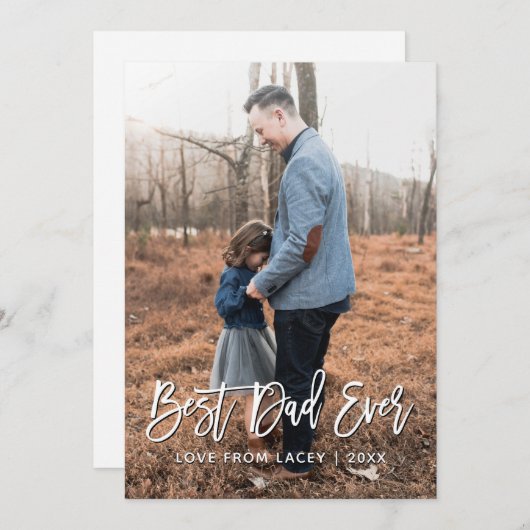 最高のパパEver Father's Dayフォトカパーソナライズされたード 案内状 (正面/裏面)