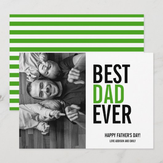 最高のパパEver Father's Dayフォトカード カード (正面/裏面)