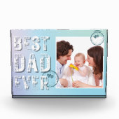 最高のパパEver Father's Dayフォトグランジタイポグラフィ フォトブロック (正面)