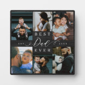 最高のパパEver Father's Dayフォトコラージュウッドグレイン フォトプラーク (正面)