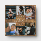 最高のパパEver Father's Dayフォトコラージュウッドグレイン フォトプラーク (正面)