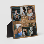 最高のパパEver Father's Dayフォトコラージュウッドグレイン フォトプラーク (正面)