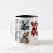 最高のパパEver Father's Dayフォトコラージュキーパーケ ツートーンマグカップ (正面左)