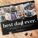 最高のパパEver Father's Dayフォトコラージュ ジグソーパズル<br><div class="desc">お父さんの日モダンパズル12家族の写真の写真コラージュを特集したことわざ「パパは今まで最高のも」と言うと感謝の言葉とキュートな赤いハートと子どもの名前を付けパーソナライズされたた。</div>