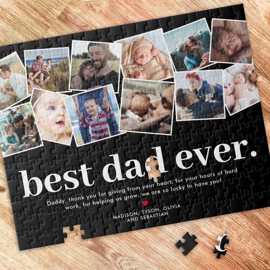 最高のパパEver Father's Dayフォトコラージュ ジグソーパズル