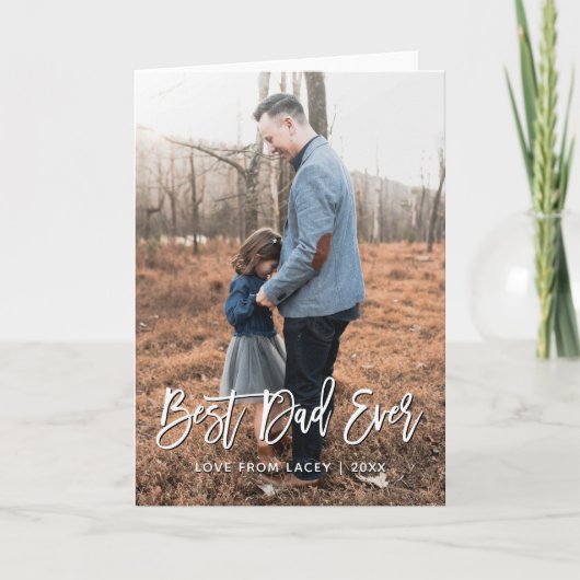 最高のパパEver Father's Dayフォトパーソナライズされたカード 案内状 (正面)