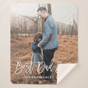 最高のパパEver Father's Dayフォトフパーソナライズされたール シェルパブランケット