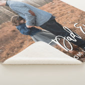 最高のパパEver Father's Dayフォトフパーソナライズされたール シェルパブランケット (3/4)