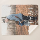 最高のパパEver Father's Dayフォトフパーソナライズされたール シェルパブランケット (正面(横))