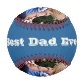 最高のパパEver Father's Dayフォトブルー 野球ボール (裏面)