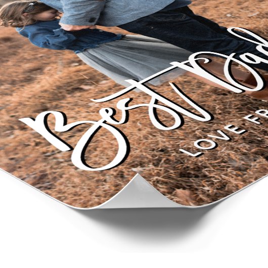 最高のパパEver Father's Day写真パーソナライズされた投稿 ポスター (角)