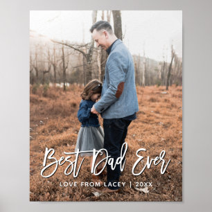 最高のパパEver Father's Day写真パーソナライズされた投稿 ポスター