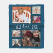最高のパパEver Father's Day写真数々の青 フリースブランケット (正面)