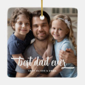最高のパパEver Father's Day写真 セラミックオーナメント (裏面)