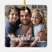 最高のパパEver Father's Day写真 セラミックオーナメント (正面)
