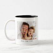 最高のパパEver Father's Day写真 ツートーンマグカップ (左)