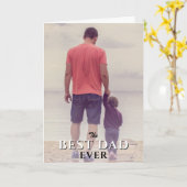 最高のパパEver Father's Day家族全員の写真 カード (黄色い花)