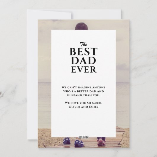 最高のパパEver Father's Day家族全員の写真 シーズンカード (裏面)