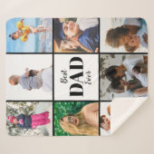 最高のパパEver Father's Day家族写真 シェルパブランケット (正面(横))