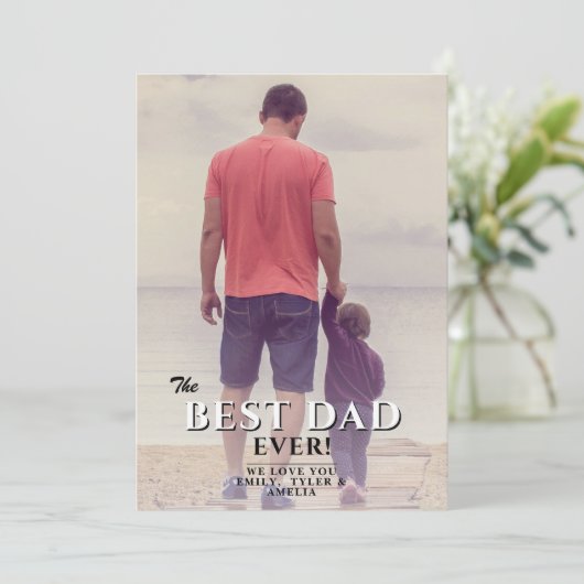 最高のパパEver Father's Day家族写真 シーズンカード (スタンド正面)