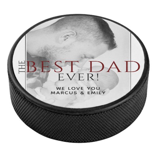 最高のパパEver Father's Day白黒写真 アイスホッケーパック (3/4)