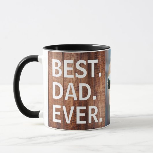 最高のパパEver Father's Day 1フォトコーヒーマグ マグカップ (左)