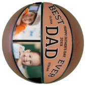 最高のパパEver Father's Day 2写真パーソナライズされた バスケットボール (縦)