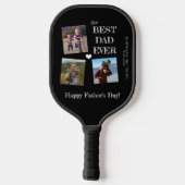 最高のパパEver Father's Day 3 photo collage ピックルボールラケット (裏面)