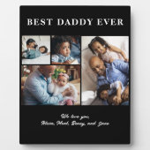 最高のパパEver Father's Day 4 photo collage black フォトプラーク (正面)