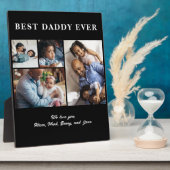 最高のパパEver Father's Day 4 photo collage black フォトプラーク (側面)
