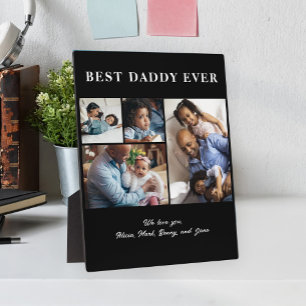 最高のパパEver Father's Day 4 photo collage black フォトプラーク