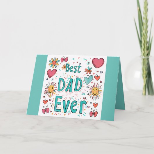 最高のパパEVER FATHER'S DAY CARD サンキューカード (正面)