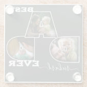 最高のパパEver Father's Day Name Gift 3 Photo ガラスコースター (裏面)