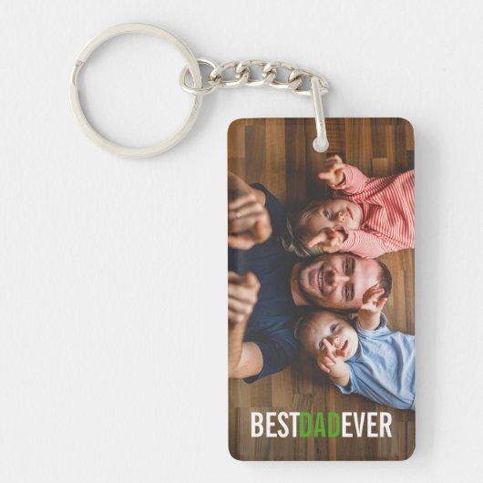 最高のパパEver Father's Day Photo Keychain キーホルダー (正面)