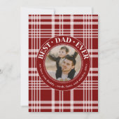 最高のパパEver Father's Day Red Buffalo Plaid Photo シーズンカード (正面)
