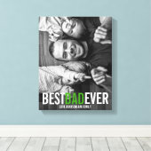 最高のパパEver Father's Day Stretted Canvas Print キャンバスプリント (インサイチュ (ウッドフロア))