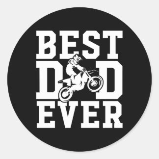 最高のパパEver For Dirtバイクもしくは自転車に乗る人Motocross Themed ラウンドシール