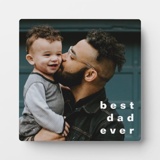 最高のパパEver Full Photo パーソナライズされた Overlay フォトプラーク (正面)