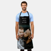 最高のパパEver Full Photo Black パーソナライズされた エプロン (着用した状態)