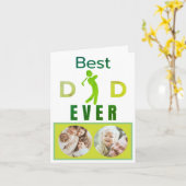 最高のパパEver Golf Faters Day Family写真 カード (黄色い花)