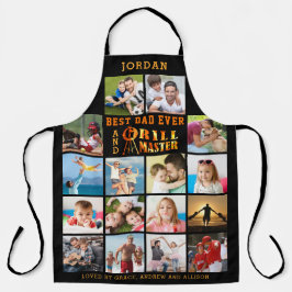 最高のパパEVER GRILL MASTER 16フォトコラージュ名 エプロン