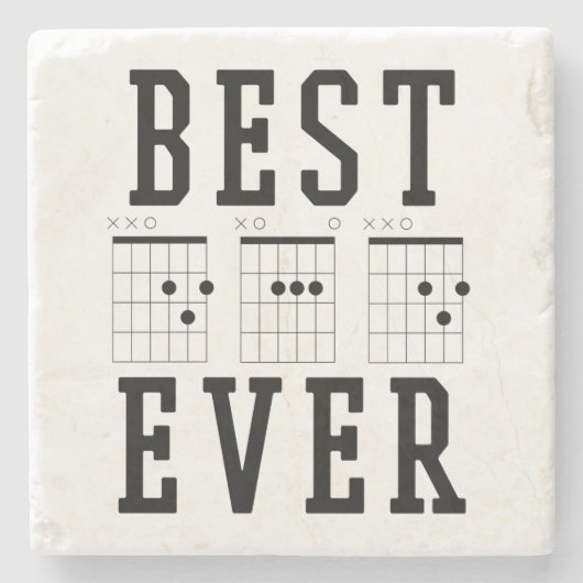 最高のパパEver Guitar Chord |父の日贈り物 ストーンコースター (正面)