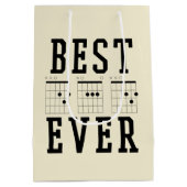 最高のパパEver Guitar Chord |父の日贈り物 ミディアムペーパーバッグ (裏面)