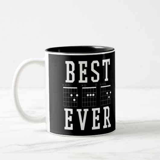 最高のパパEver Guitar Chords Mug |父の日の贈り物 ツートーンマグカップ (左)