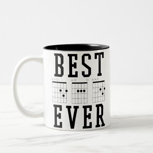 最高のパパEver Guitar Chords Mug |父の日の贈り物 ツートーンマグカップ (左)