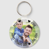 最高のパパEver Happy Faters Day写真パーソナライズされた キーホルダー (正面)