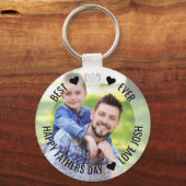 最高のパパEver Happy Faters Day写真パーソナライズされた キーホルダー (正面)