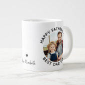 最高のパパEver Happy Father's Dayカスタム2写真 ジャンボコーヒーマグカップ (正面右)