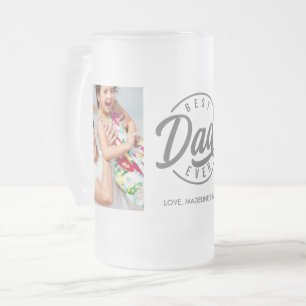 最高のパパEver Keepsake 2 Photo Frosted Glass Beer フロストグラスビールジョッキ